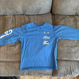 Ford Kids Long Sleeve Tee in Blue with White Accents